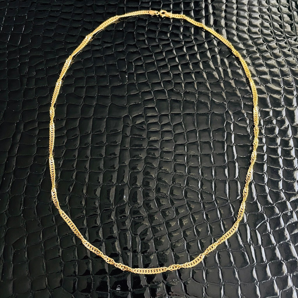 10k YELLOW GOLD TWISTED CURB CHAIN NECKLACE 20.5” - Picture 8 of 9